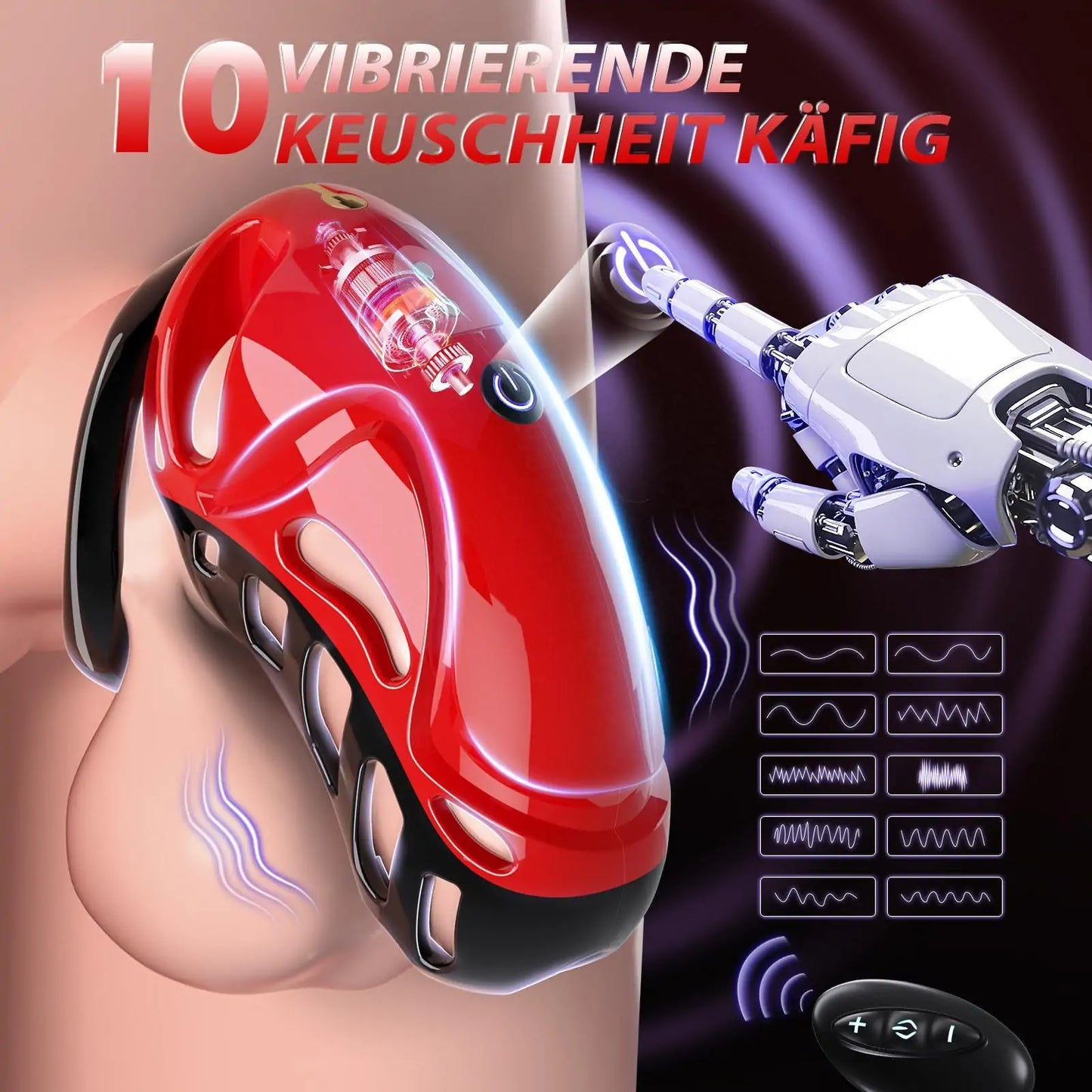 Vibrating Smart Male Chastity Cage