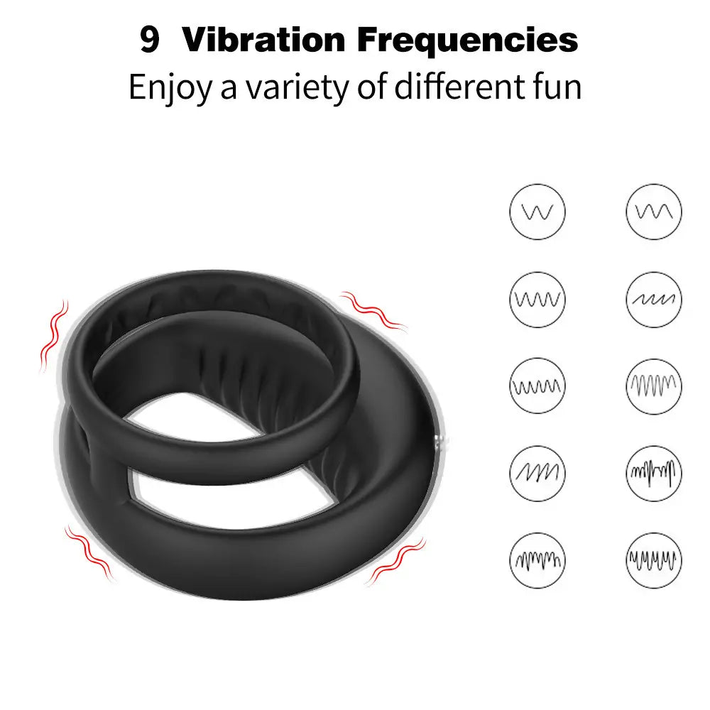 Vibration Cock Double Ring Couple Pleasure