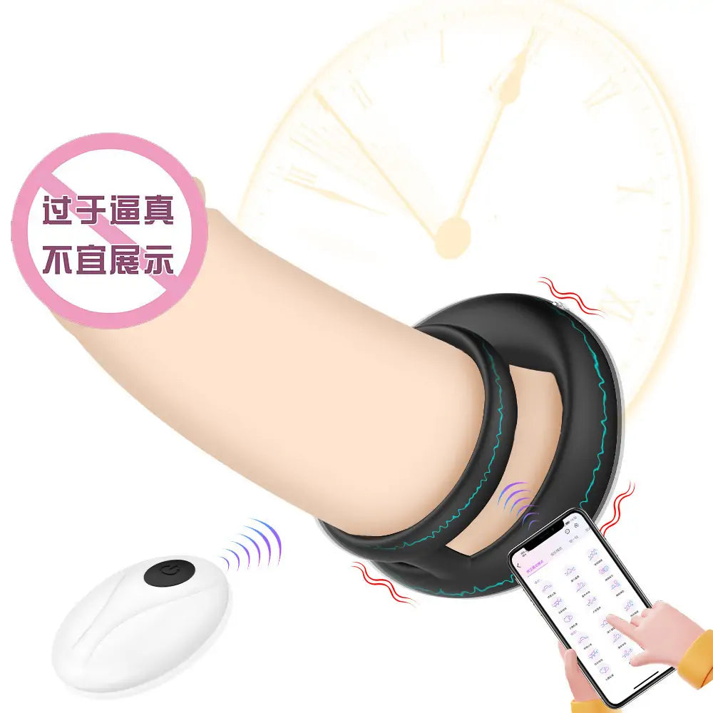 Vibration Cock Double Ring Couple Pleasure