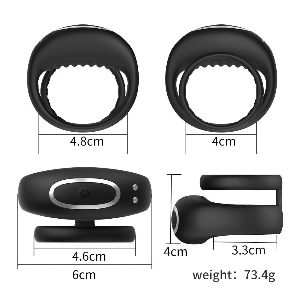 Vibration Cock Double Ring Couple Pleasure
