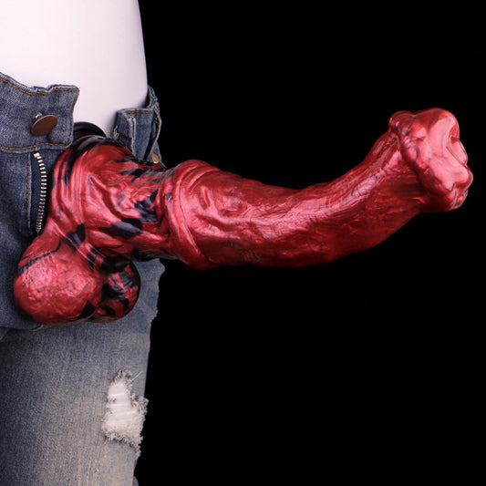 Blood Red Silicone Fantasy Horse Cock – Monster-Type Female Vaginal Masturbation Toy