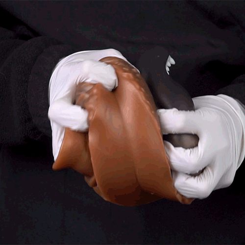 Fantasy Brown Canine Silicone Sex Doll - Beast Oral Sex Penis Massage Masturbator for Men