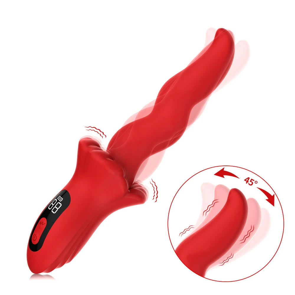 Wave Motion Tongue Vibrator Wand – Smart Display Multi-Mode Vibrator