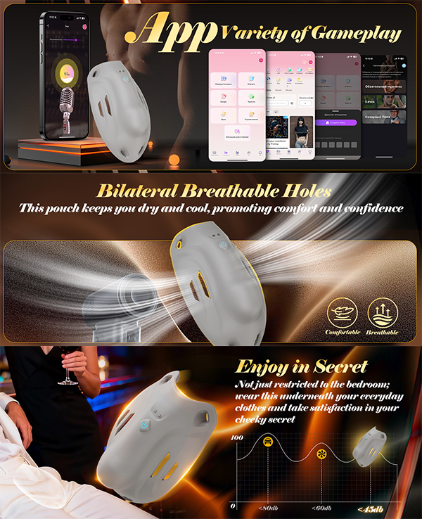Wearable Vibrating Chastity Cage with App