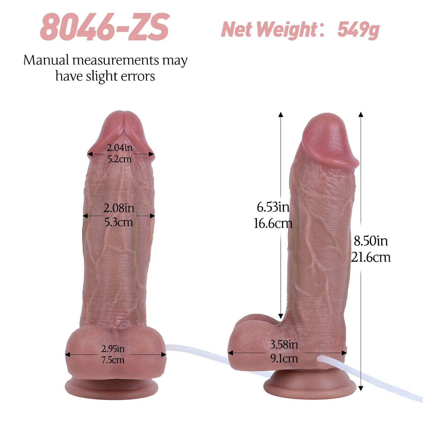 Wearable Double-Layer Squirt Dildo 8 Inches