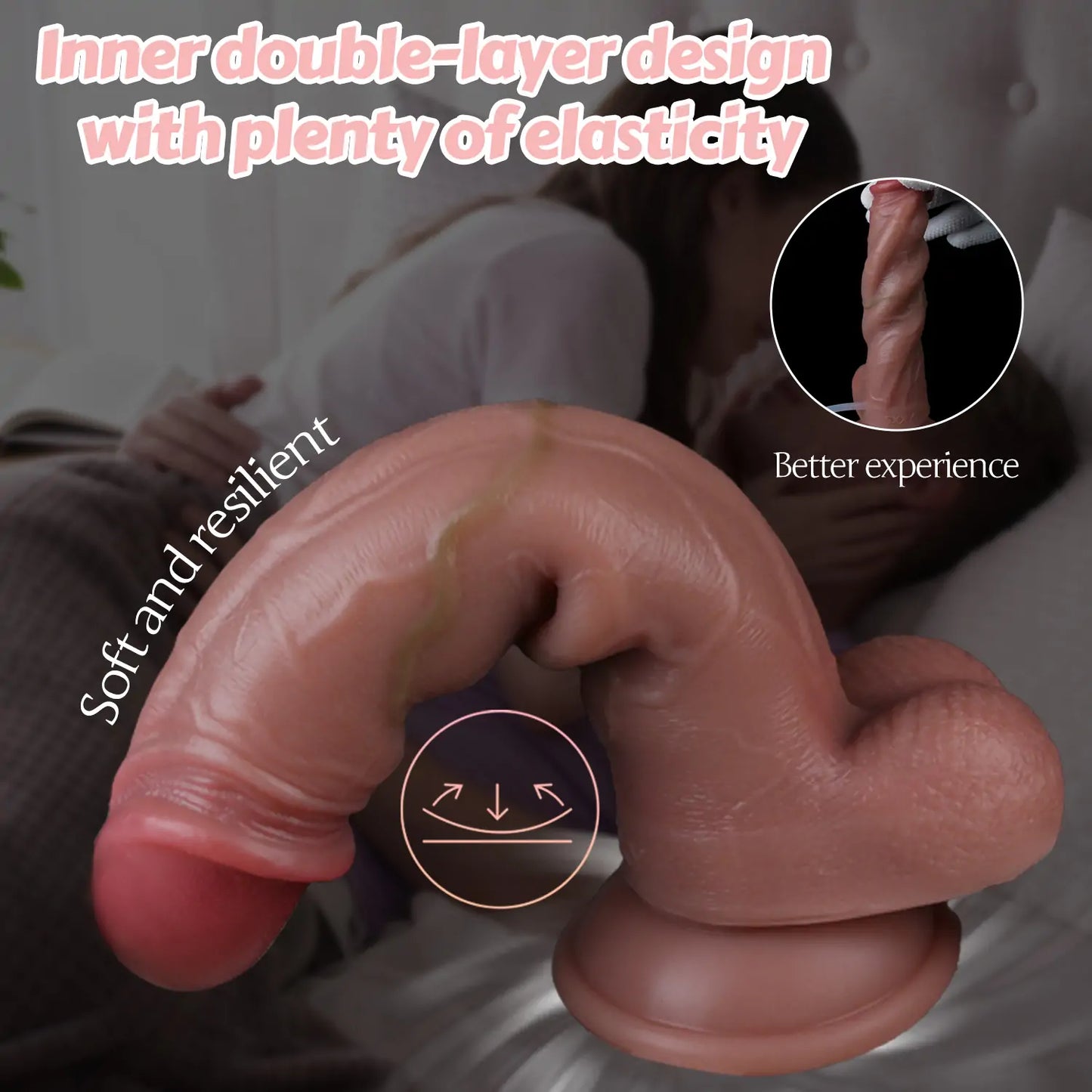 Wearable Double-Layer Squirt Dildo 8 Inches