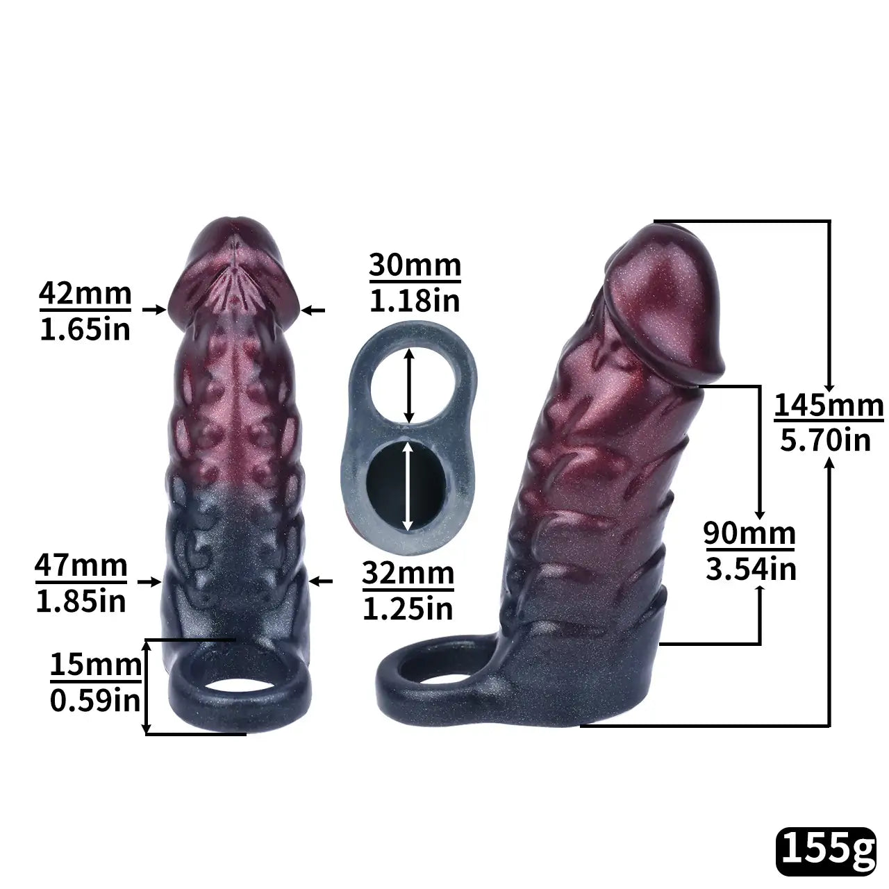 Platinum Silicone Fantasy Penis Sleeve