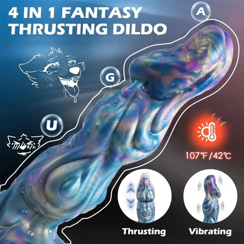 Wolf Knot Thrusting Fantasy Dildo 9.9 Inches