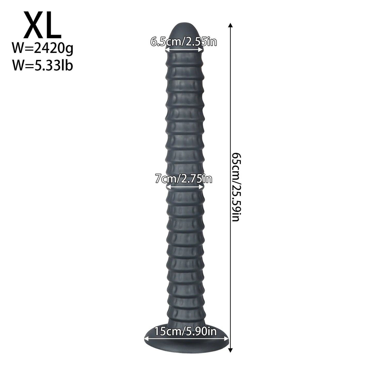 Spiral Penetrator Extra-Long Suction Dildo