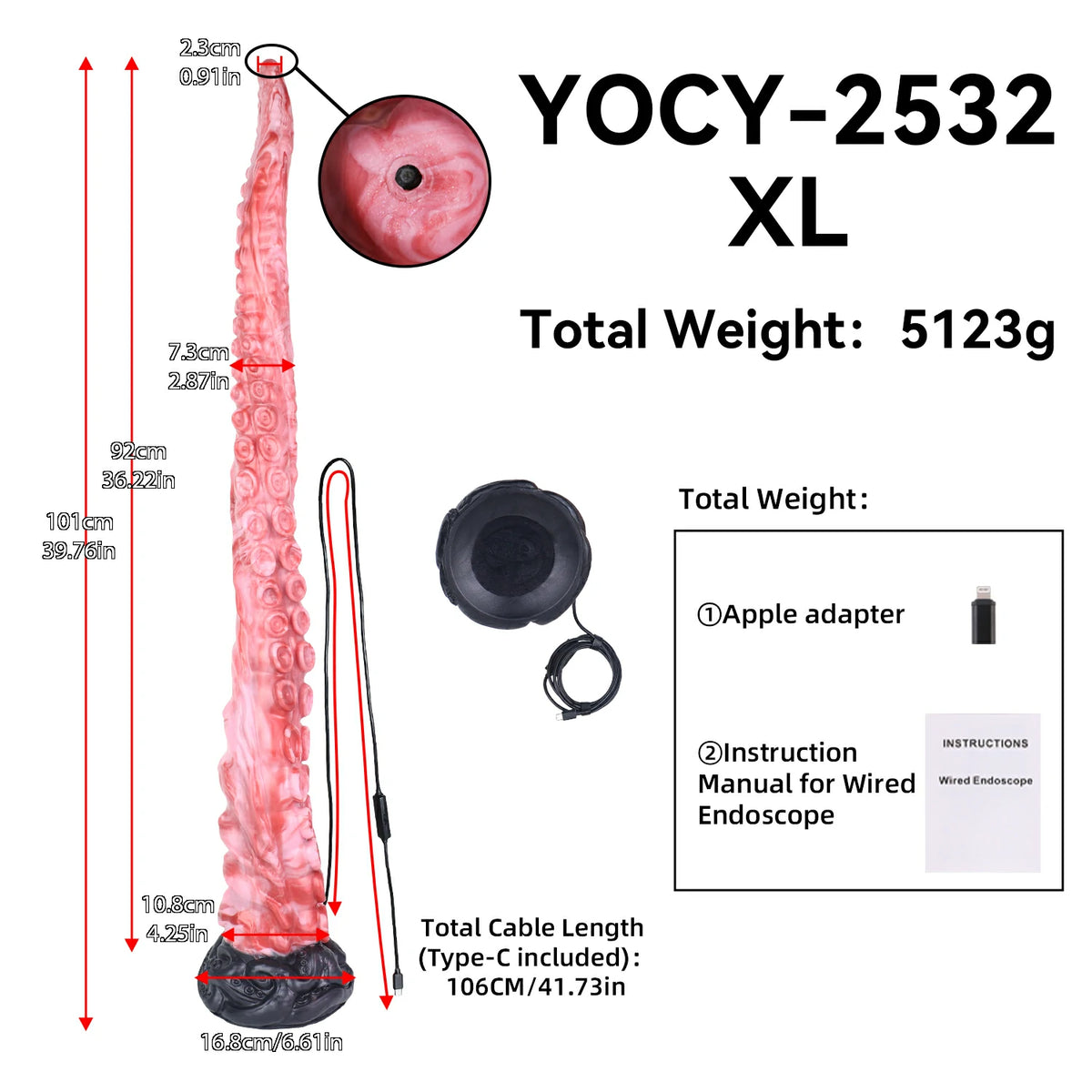 Endoscope Smart Octopus Monster Dildo 18.7 Inches
