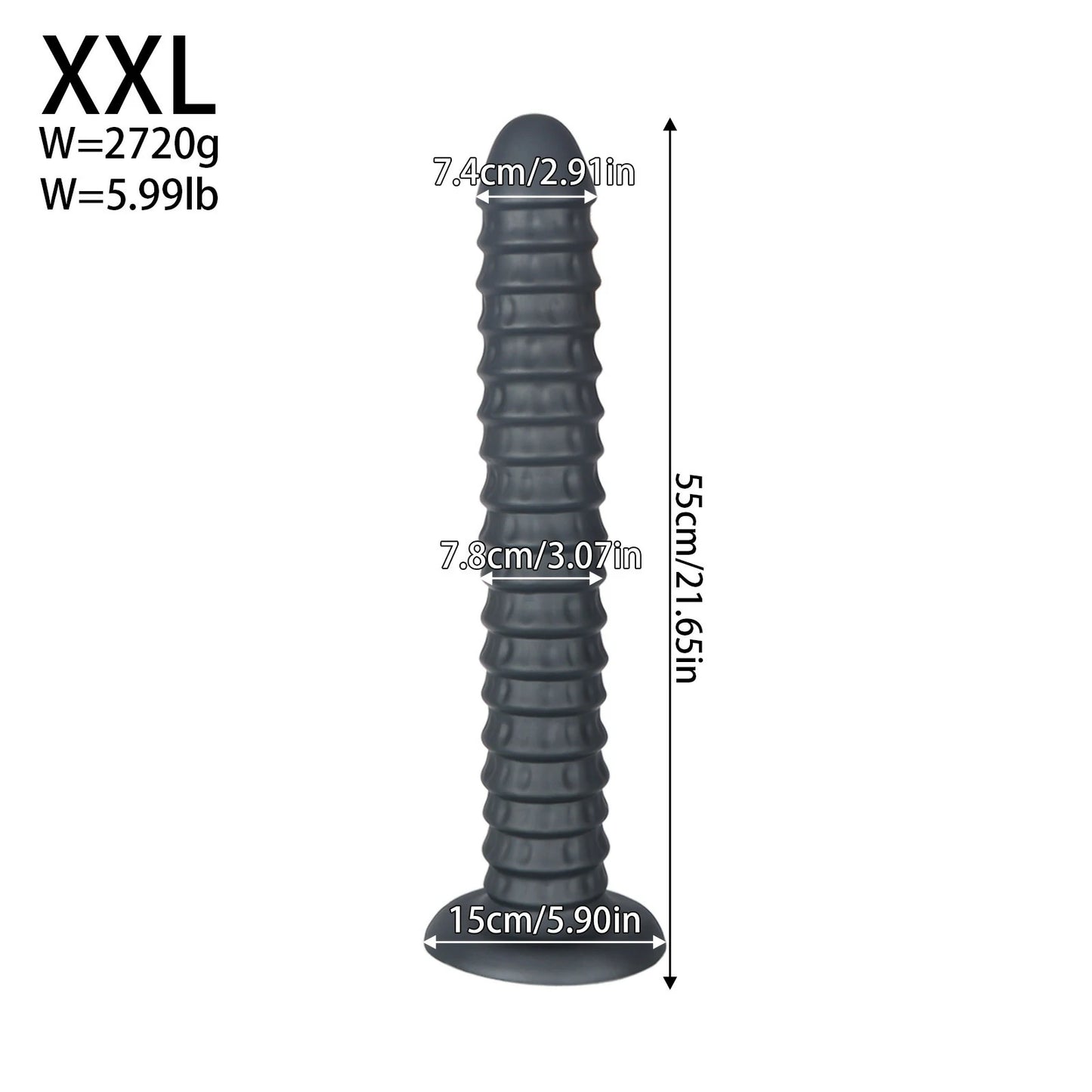 Spiral Penetrator Extra-Long Suction Dildo