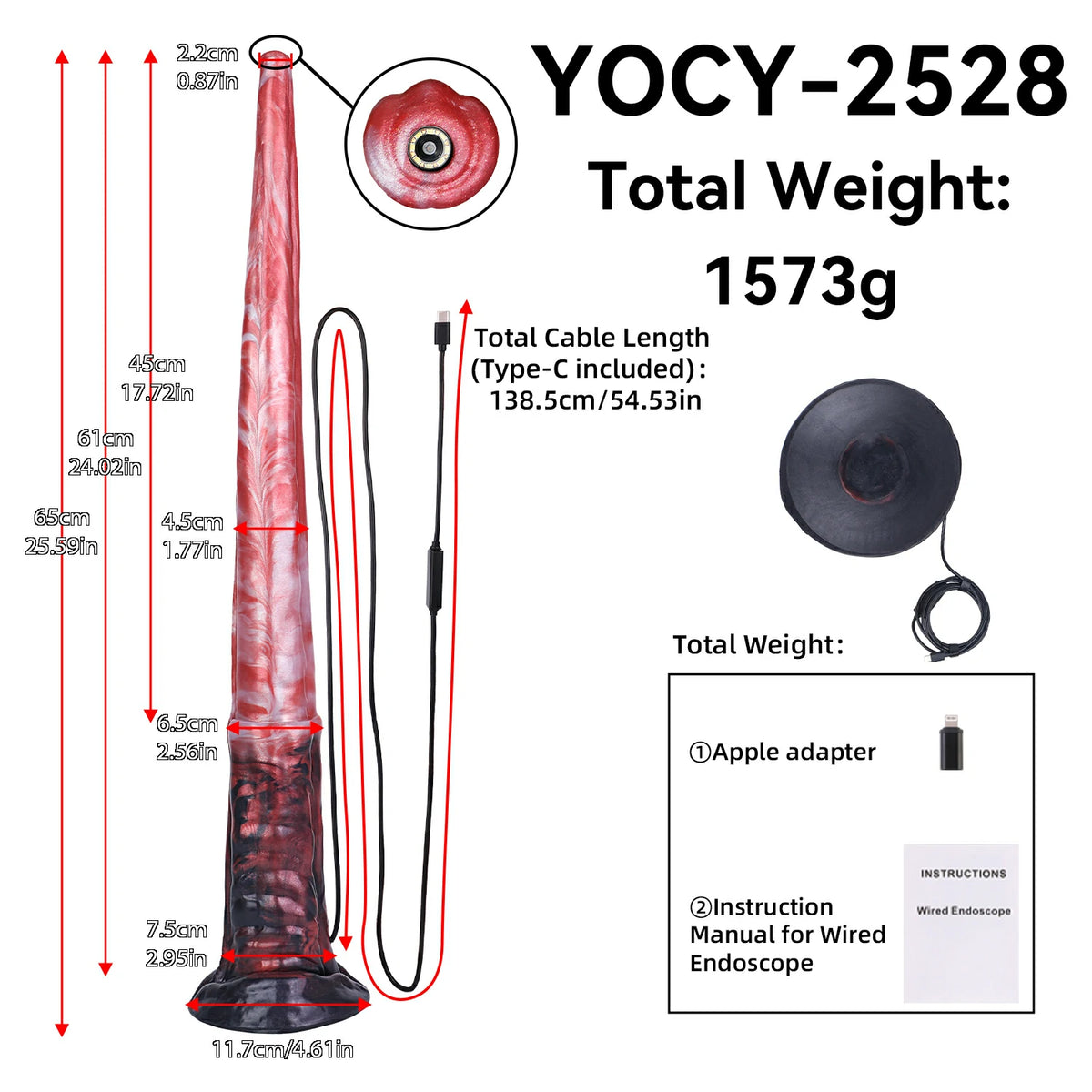 Endoscope Smart Octopus Monster Dildo 18.7 Inches