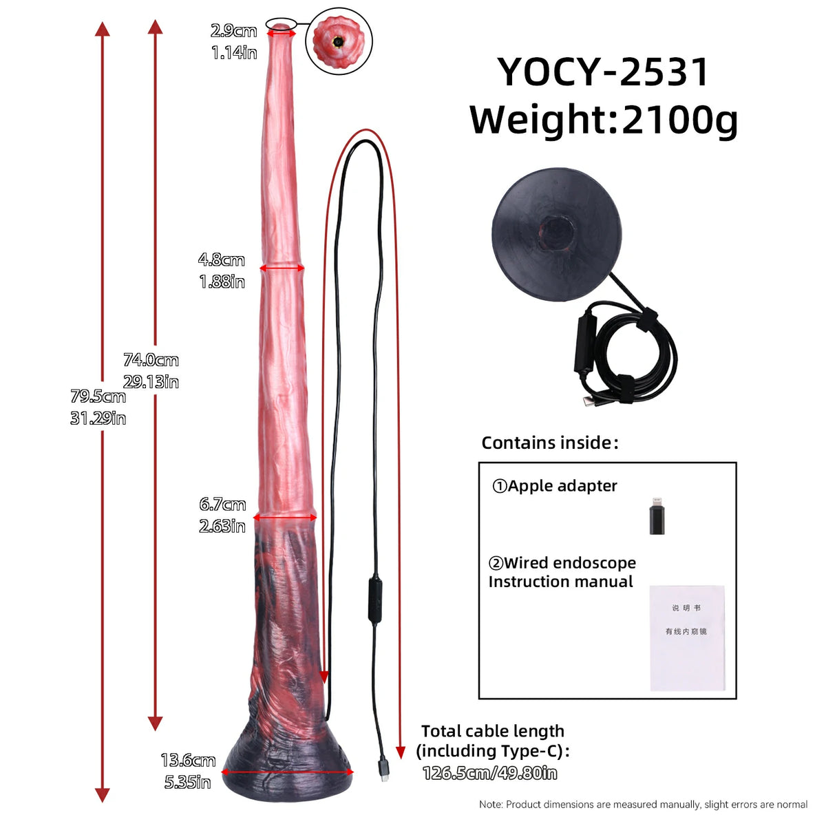 Endoscope Smart Octopus Monster Dildo 18.7 Inches