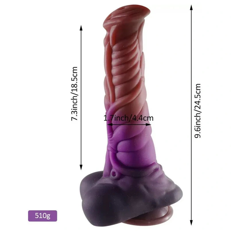 Insertable Fantasy Realistic Horse Dildo with Suction Cup – Purple Silicone G-Spot Stimulation Sex Toys for Women