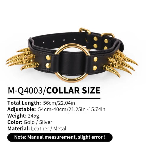 BDSM Wing Spiked Bondage Collar