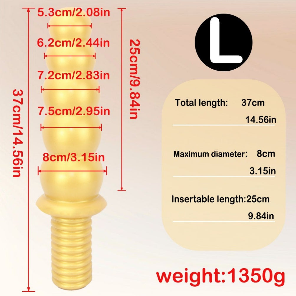 Handheld Fantasy Anal Beads Silicone Dildo - Female Fisting Expansion Masturbation Toy