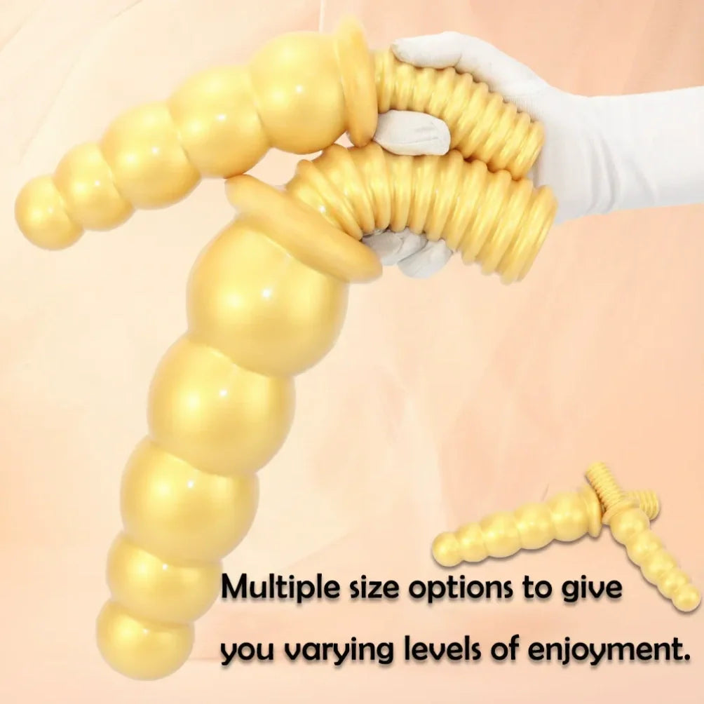 Handheld Fantasy Anal Beads Silicone Dildo - Female Fisting Expansion Masturbation Toy