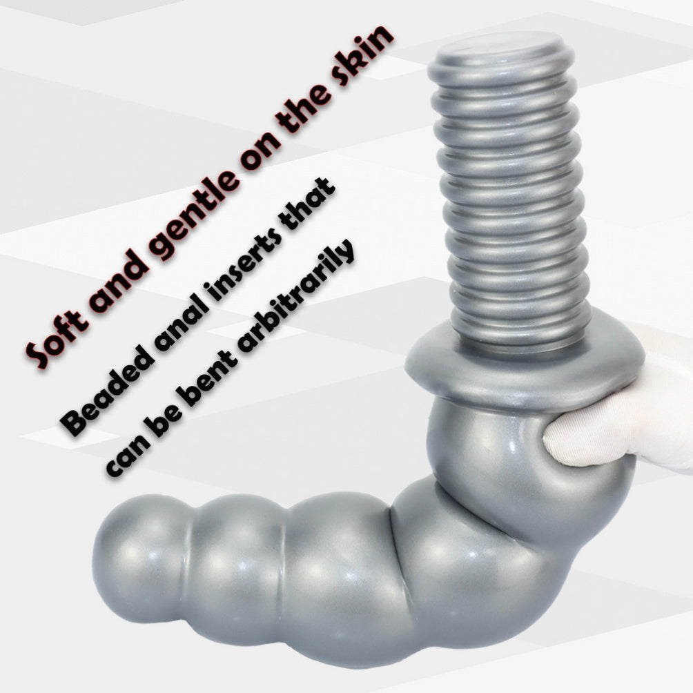 Handheld Fantasy Anal Beads Silicone Dildo - Female Fisting Expansion Masturbation Toy