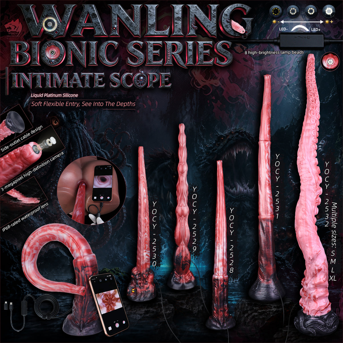 Endoscope Smart Octopus Monster Dildo 18.7 Inches
