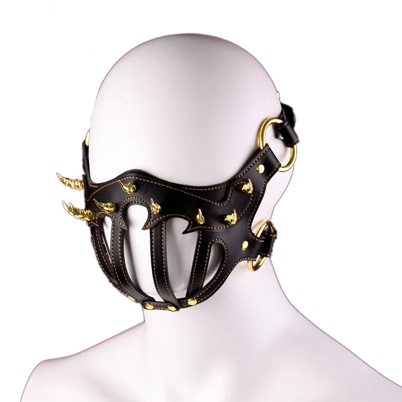 Spiked Leather Bondage Fantasy Mask