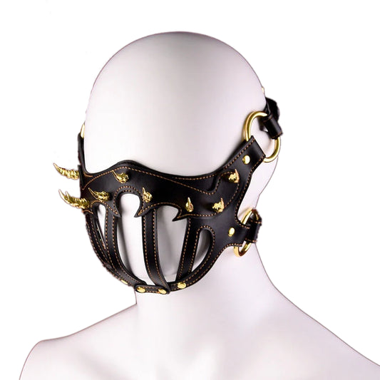 Spiked Leather Bondage Fantasy Mask