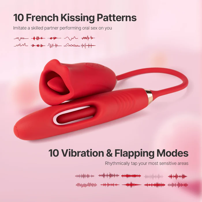 Hellofuntoys™ G Spot Flapping Vibrator with Kissing Function & Vibrating Tongue