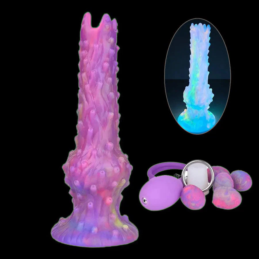 Fantasy Alien Luminous Ovipositor Dildo 9 Inches