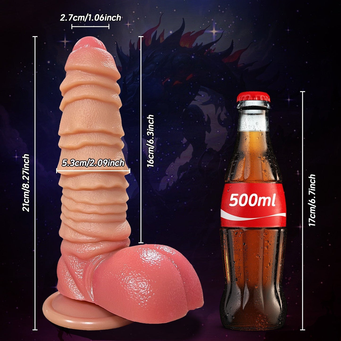 Bamboo Horse Textured Silicone Dildo