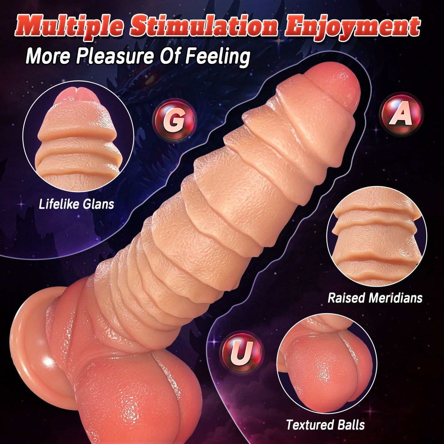 Bamboo Horse Textured Silicone Dildo