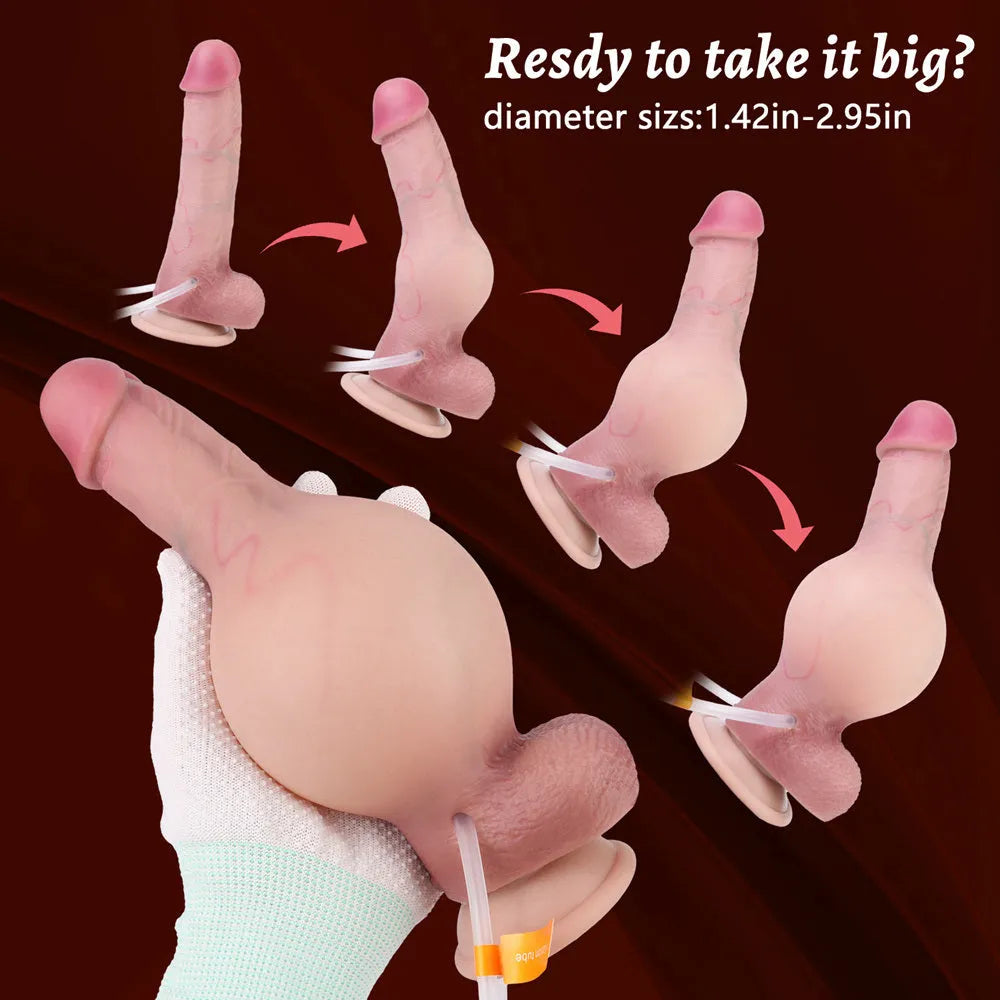 Silicone Inflatable Cum Shooting Dildo