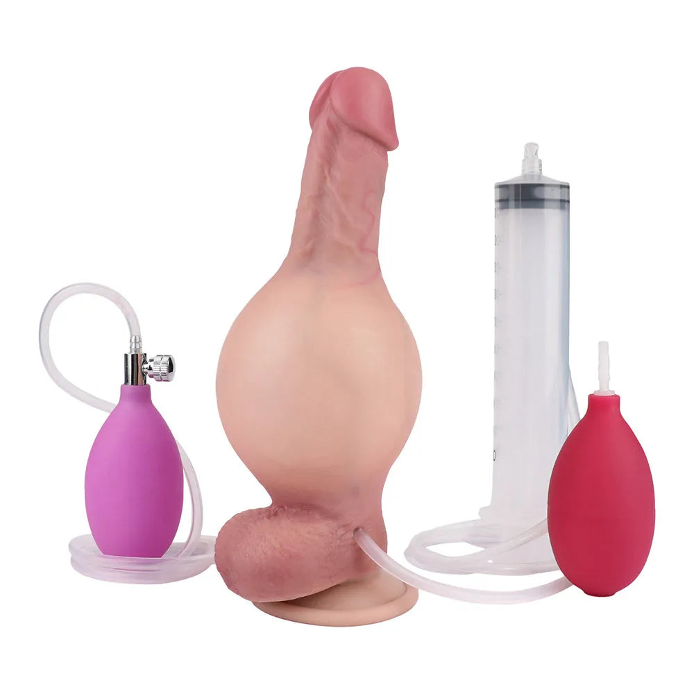 Silicone Inflatable Cum Shooting Dildo