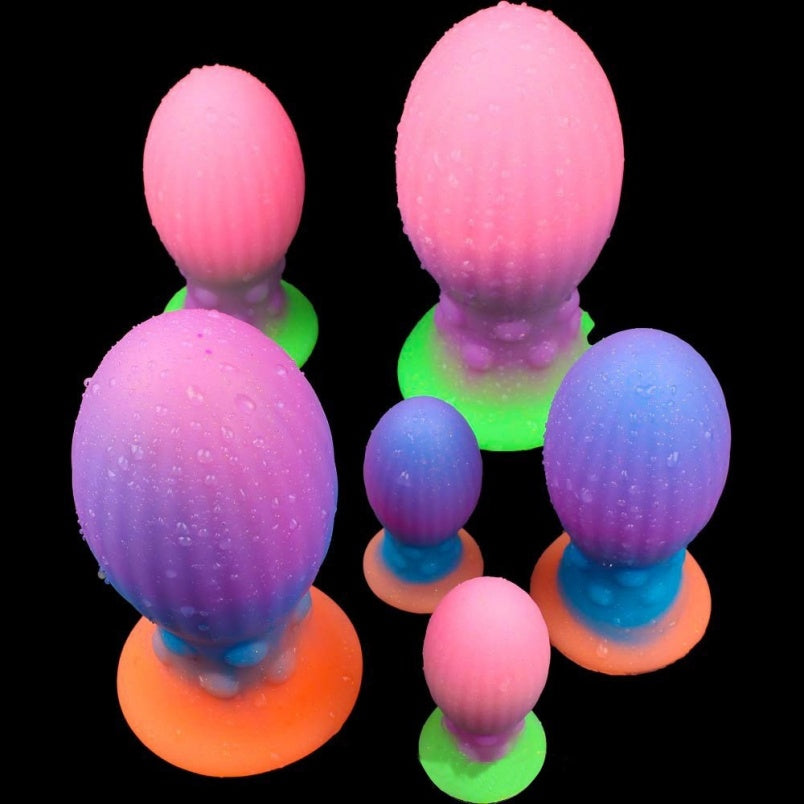 Glowing Silicone Fantasy Fist Dildo Butt Plug - Ruined Orgasm Anal Expansion BDSM Toys