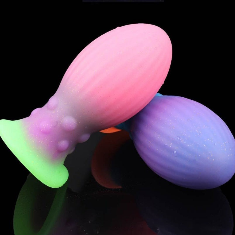 Glowing Silicone Fantasy Fist Dildo Butt Plug - Ruined Orgasm Anal Expansion BDSM Toys