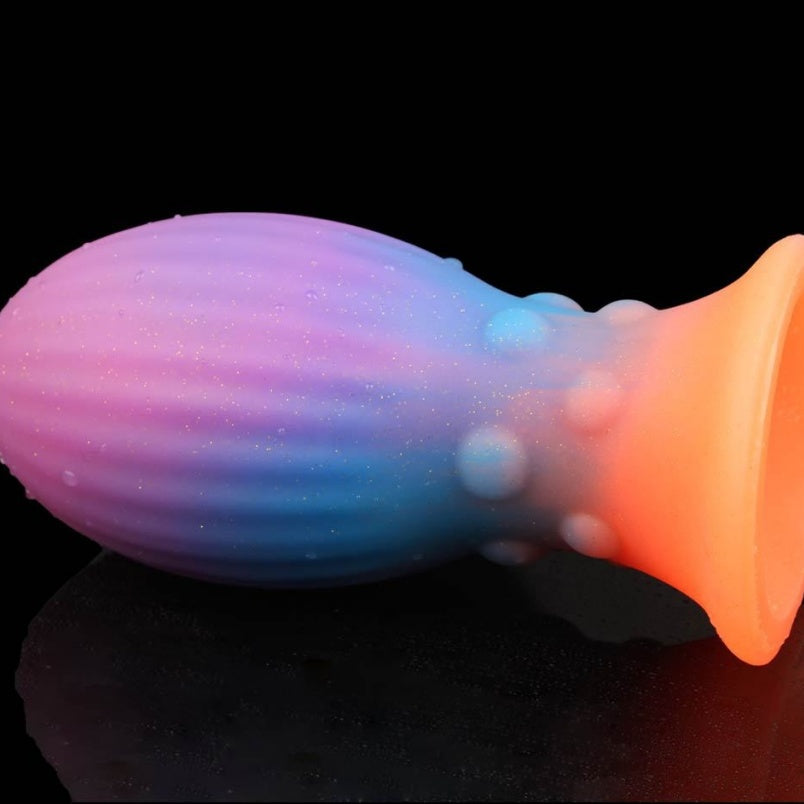 Glowing Silicone Fantasy Fist Dildo Butt Plug - Ruined Orgasm Anal Expansion BDSM Toys
