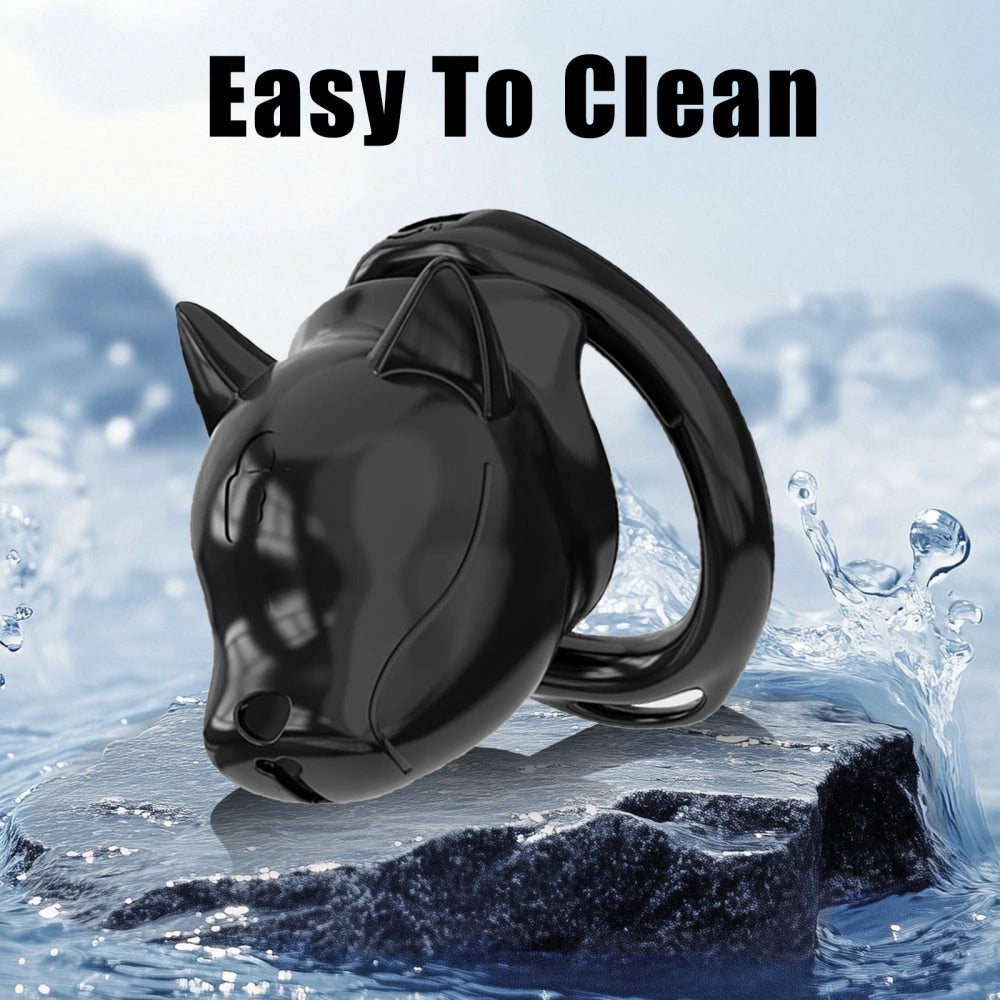 Venusfun Dog Head Shaped Male Chastity Cage Set with Adjustable Waist Harness