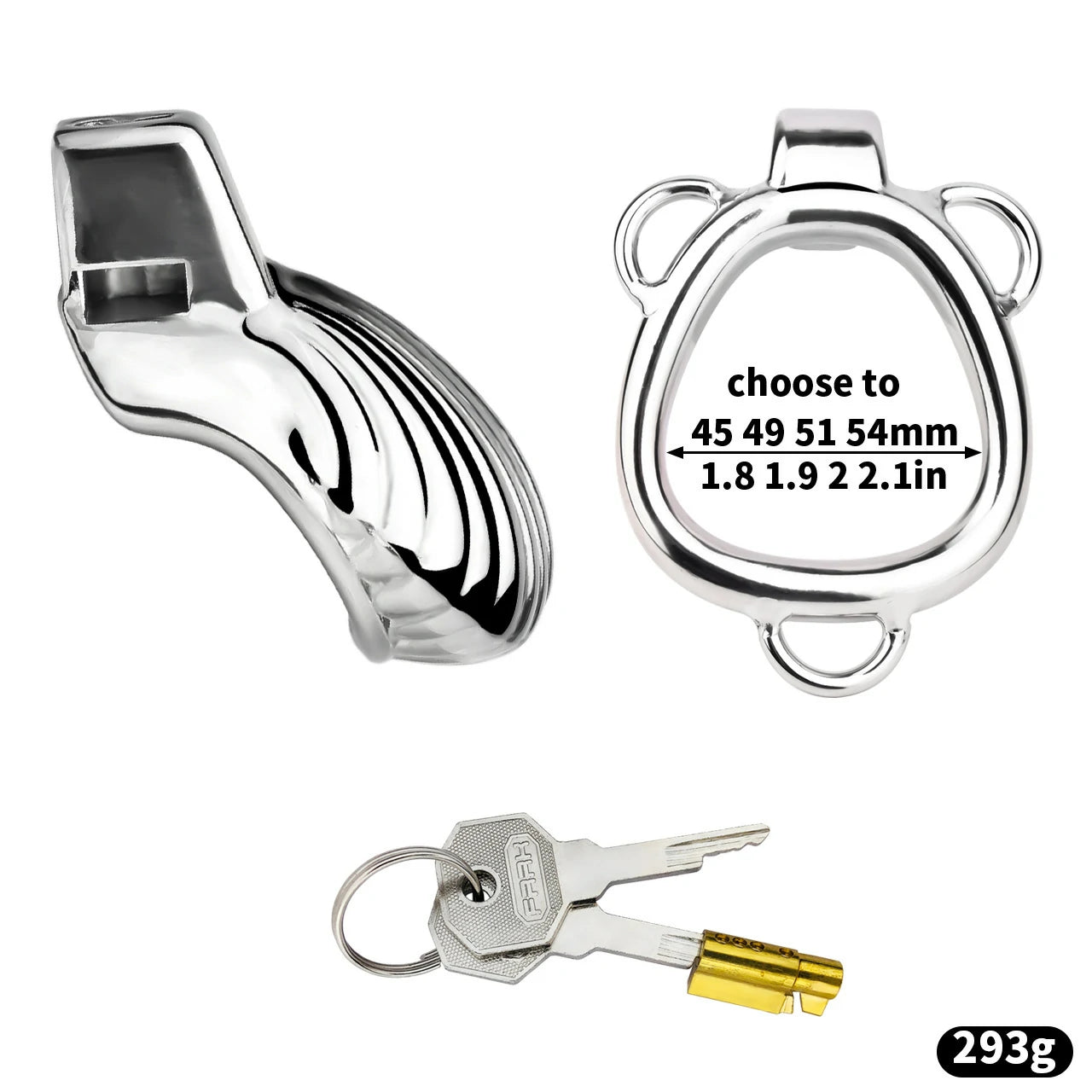 FRRK Metal Seashell Shape Chastity Lock (Optional Ring Sizes)