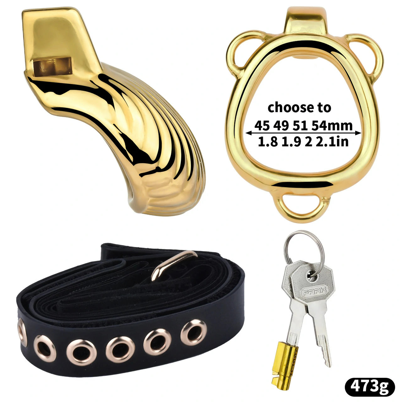 FRRK Metal Seashell Shape Chastity Lock (Optional Ring Sizes)