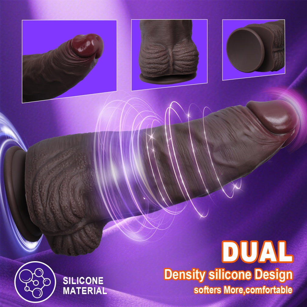 Flesh-Like Silicone Suction Cup Dildo - 10.72 Inch Long Dildo for Women Masturbating