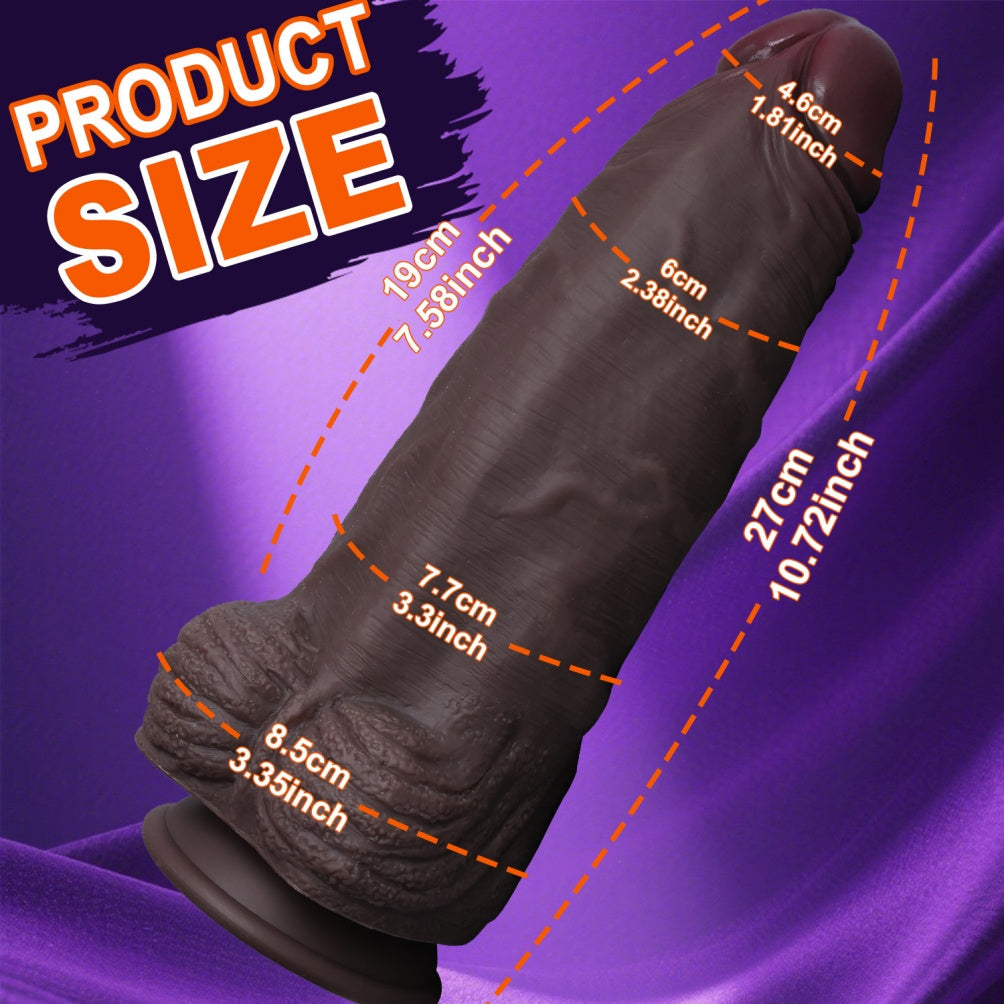 Flesh-Like Silicone Suction Cup Dildo - 10.72 Inch Long Dildo for Women Masturbating