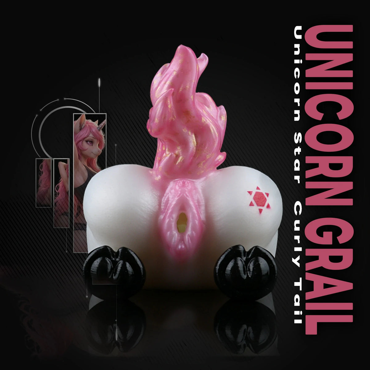 Pink Star Unicorn Fantasy Monster Girl Stroker