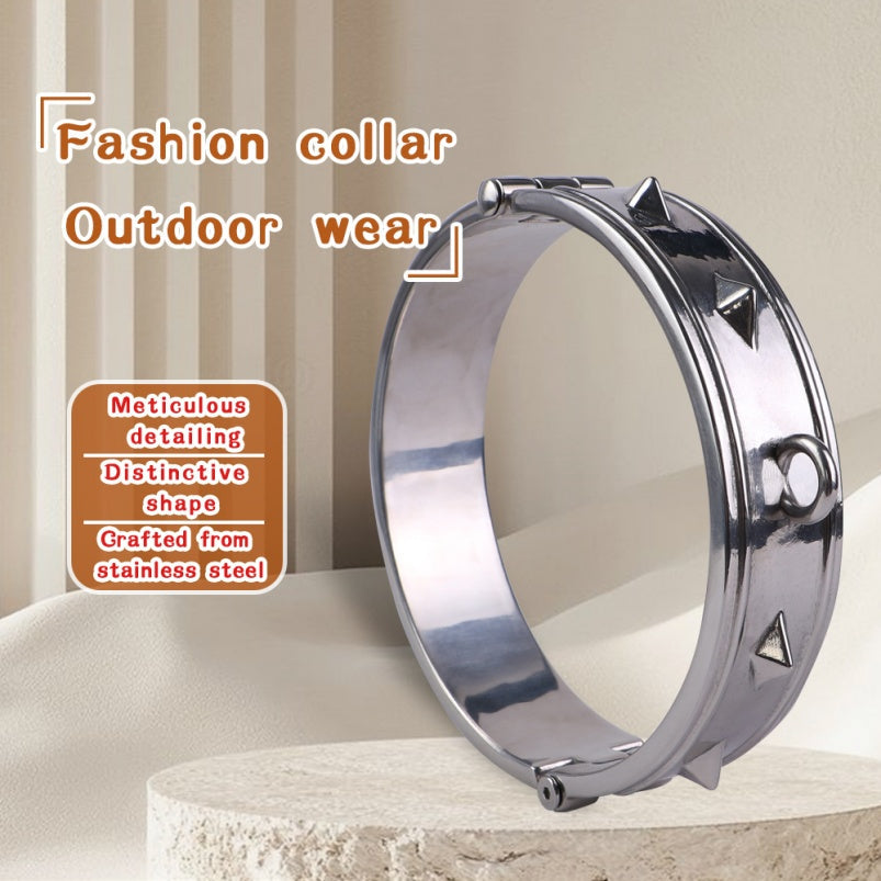 SM Stainless Steel Metal Traction Collar – Conquest Domination and Submission Bondage Set