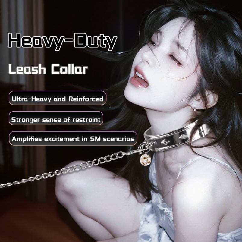 SM Stainless Steel Metal Traction Collar – Conquest Domination and Submission Bondage Set