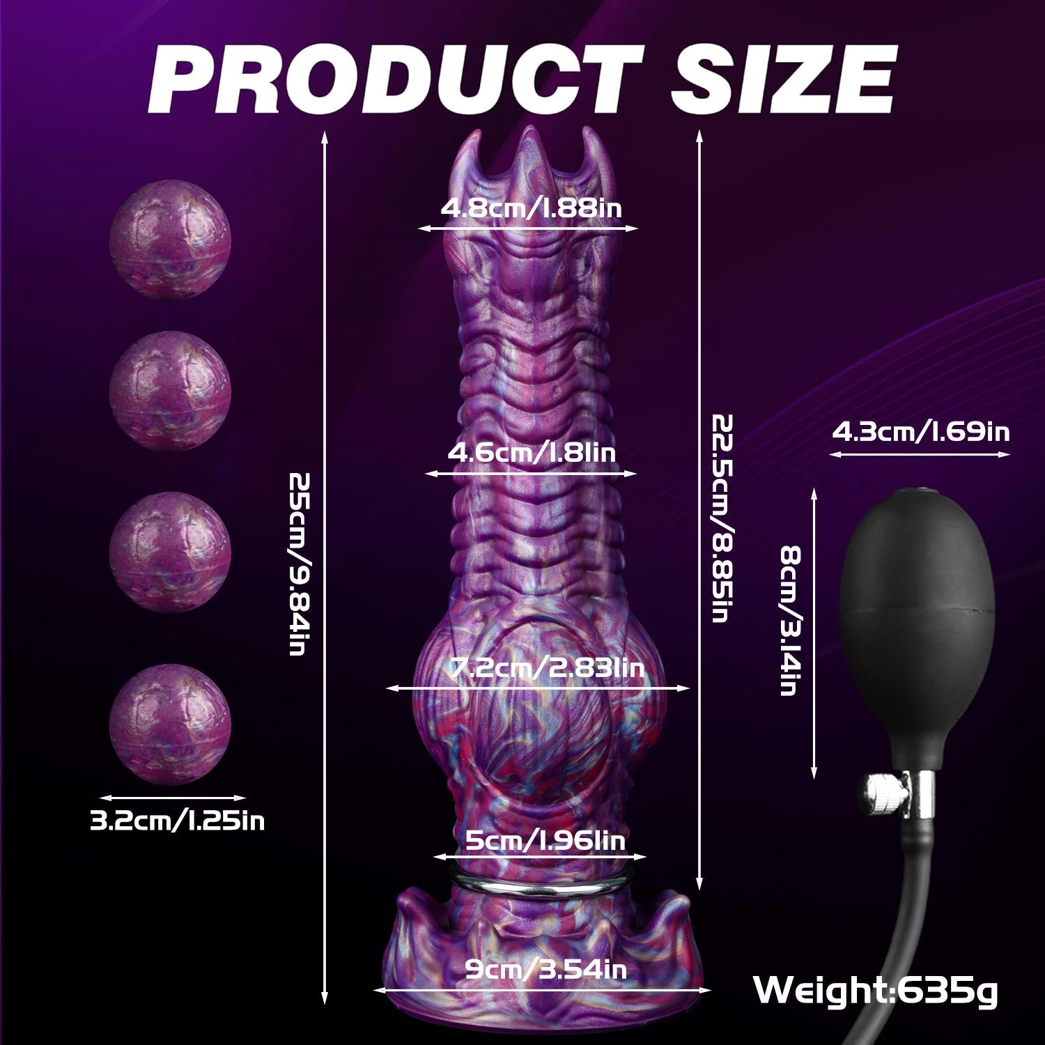 Fantasy Dragon Silicone Dildo with Inflation Pump