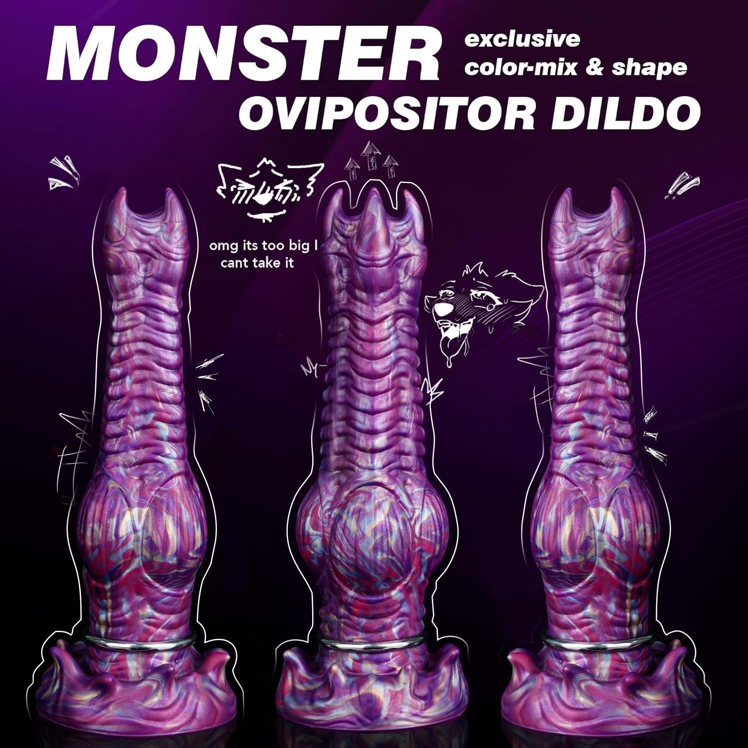 Fantasy Dragon Silicone Dildo with Inflation Pump