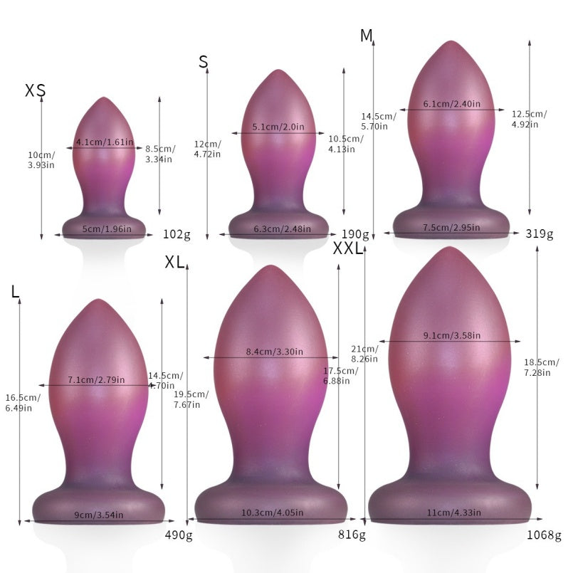 Purple Fantasy Silicone Butt Plug Fist Dildo - Extreme Restraints Anal Expansion Sex Toys for Women