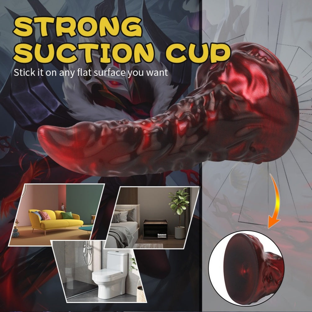 Fantasy Alien Blood Red Silicone Suction Cup Dildo-Vaginal & Anal Orgasmic Massage Sex Toys