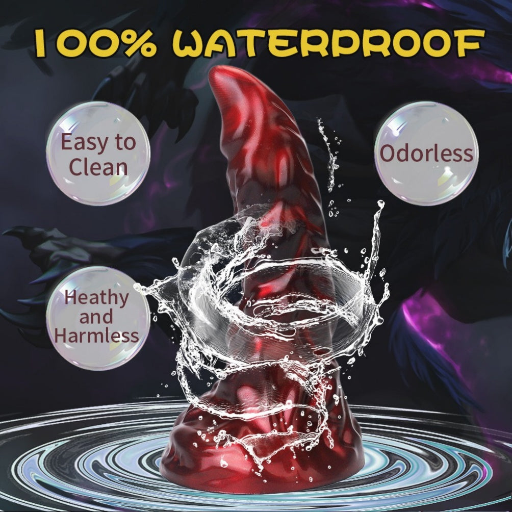 Fantasy Alien Blood Red Silicone Suction Cup Dildo-Vaginal & Anal Orgasmic Massage Sex Toys