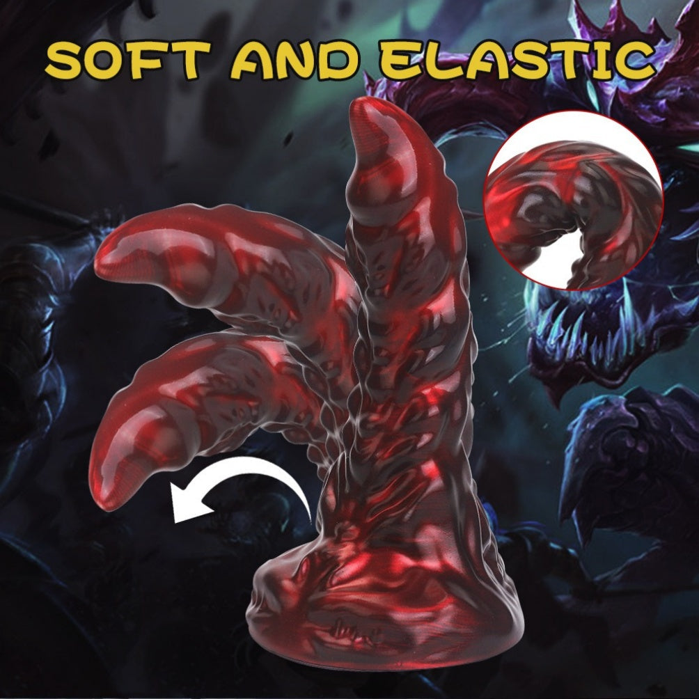Fantasy Alien Blood Red Silicone Suction Cup Dildo-Vaginal & Anal Orgasmic Massage Sex Toys