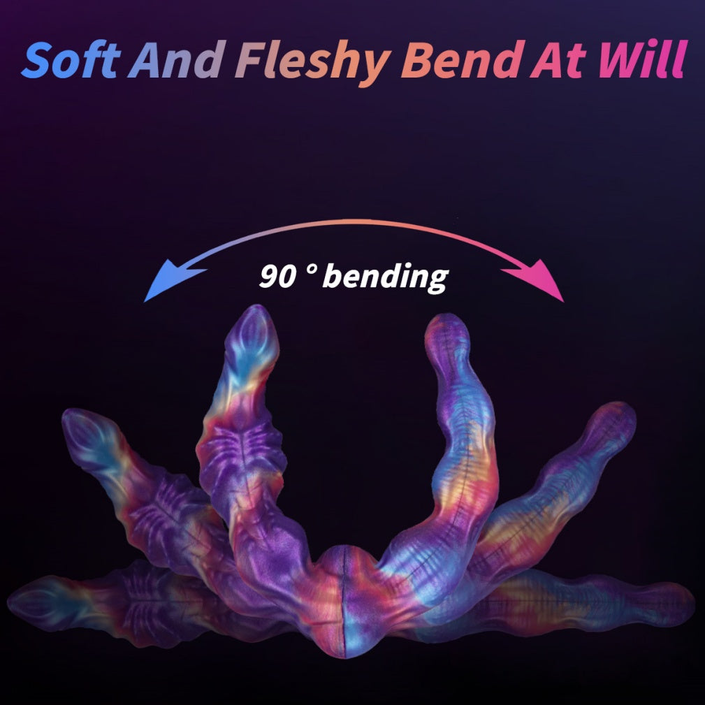 Iridescent Fantasy Double Ended Dildo-Silicone Twin-Knot Dong for Lesbian Couples & Monster Sex Play