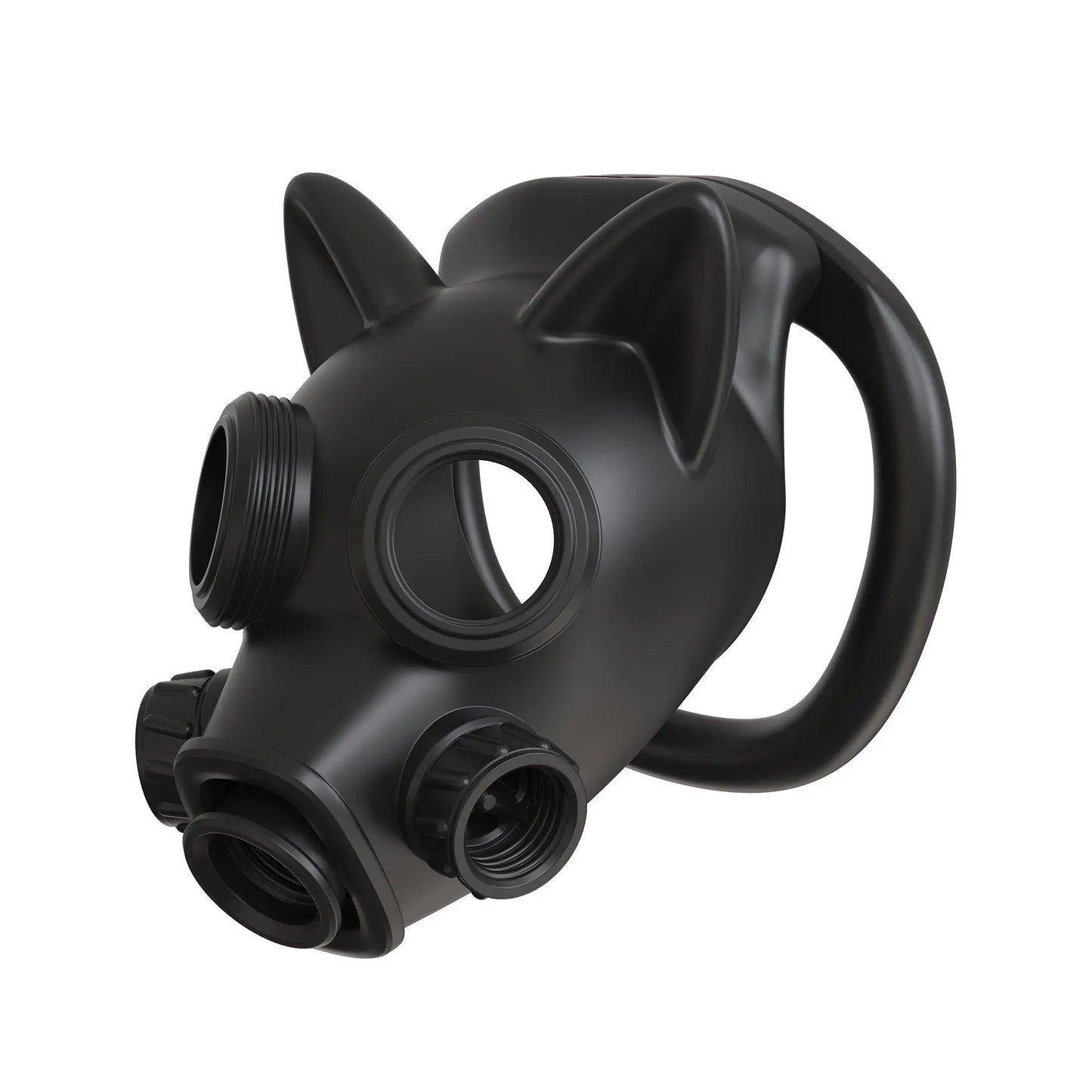 Gas Mask Chastity Lock Set 6 Ring Adjustable Design with Locking Keys